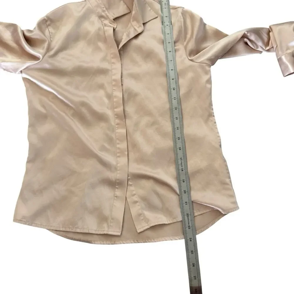 Lilysilk Basic Concealed Placket Silk Shirt Pale Pink Xs